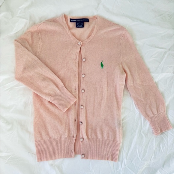 Ralph Lauren Sweaters - Vintage Ralph Lauren Sport Pink Cardigan